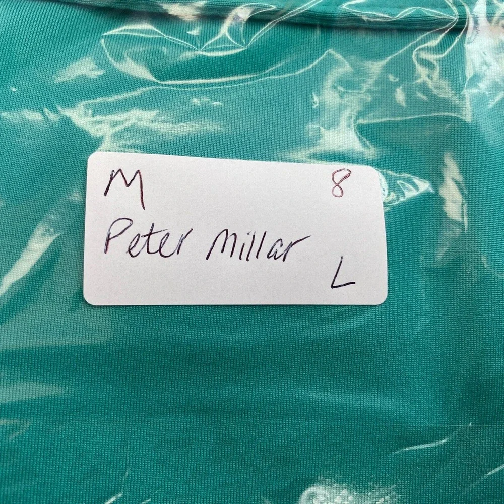 Peter Millar Summer Comfort Shirt Mens Large Green Solid Performance Jersey Polo - Picture 11 of 11